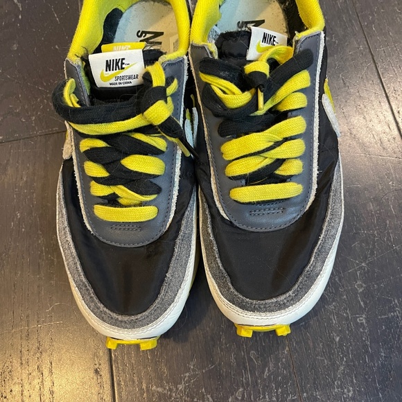 Nike LD Waffle Sacai Undercover Black Bright Citron Yellow DJ4877-001 Men US 8.5 - Picture 2 of 11